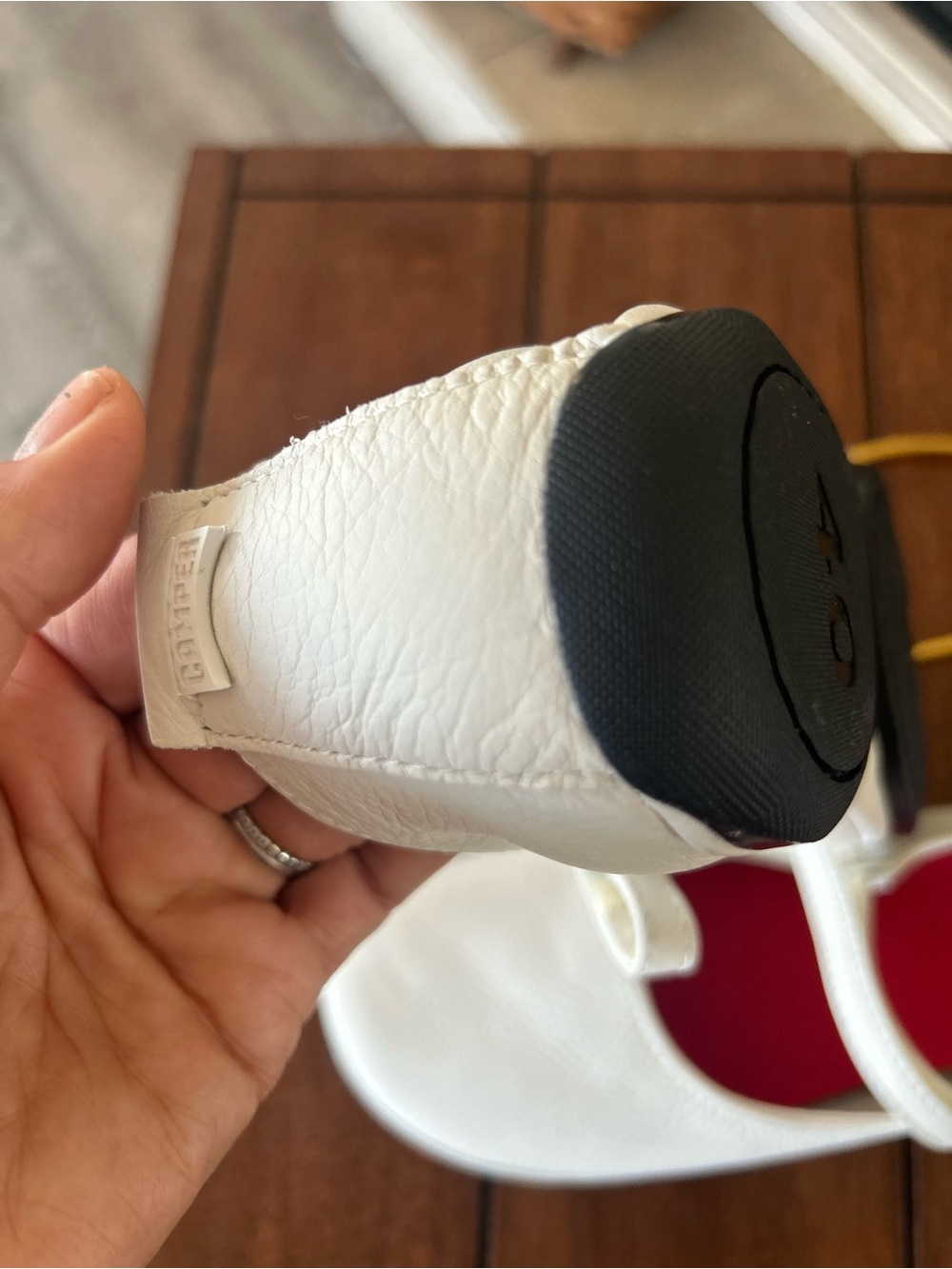 Camper Girls Cream Mary Jane Flats with red Insole - Picture 11 of 16